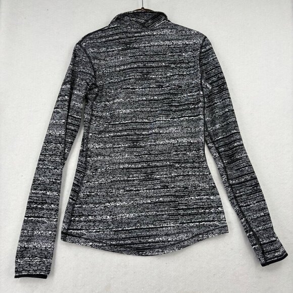 Nike Pro Half Zip Sweatshirt Size M Black Print Dri-Fit Pullover Thumbholes - Picture 7 of 11